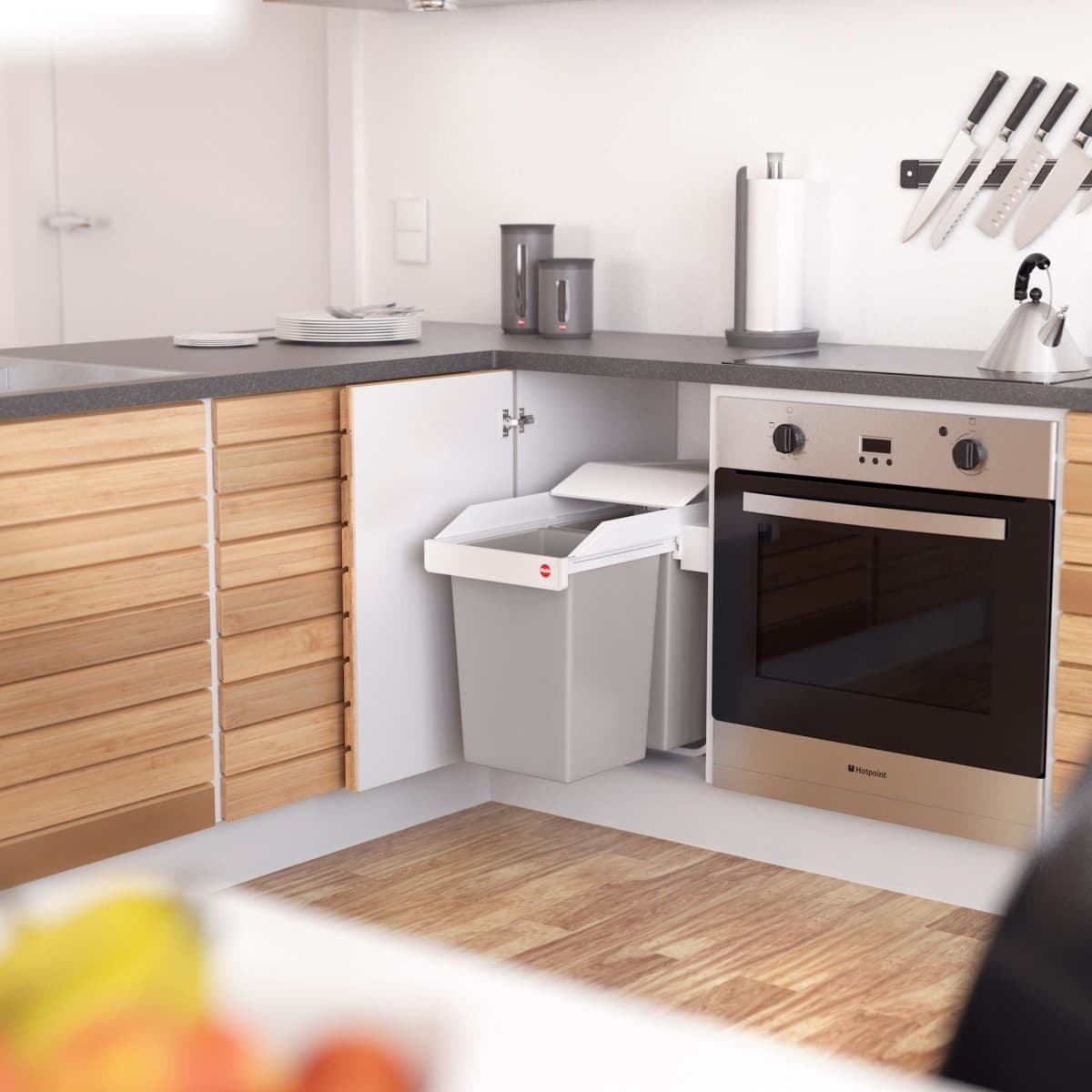 Встраиваемое мусорное ведро Hailo Multi-Box duo L 2х14л
