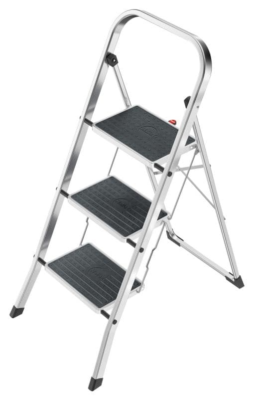 Стремянка Hailo K70 StandartLine сталь+алюминий 3 широкие ступени с ковриком