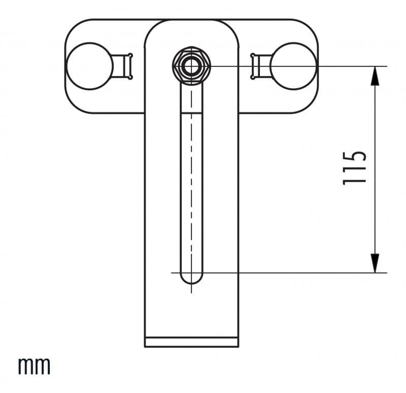 Напольное крепление Hailo для стоек 40х20 мм (горячеоцинко. сталь 1.0037/ASTM A36)