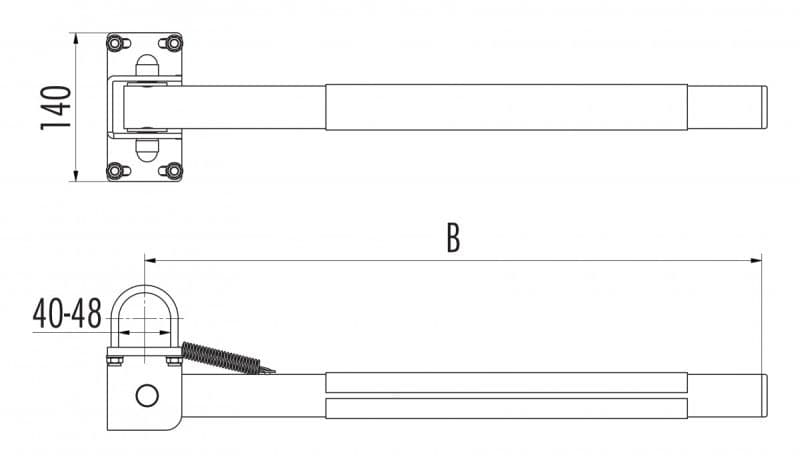 Шлагбаум защитный Hailo 575 мм (нержавеющая сталь 1.4301/AISI 304)
