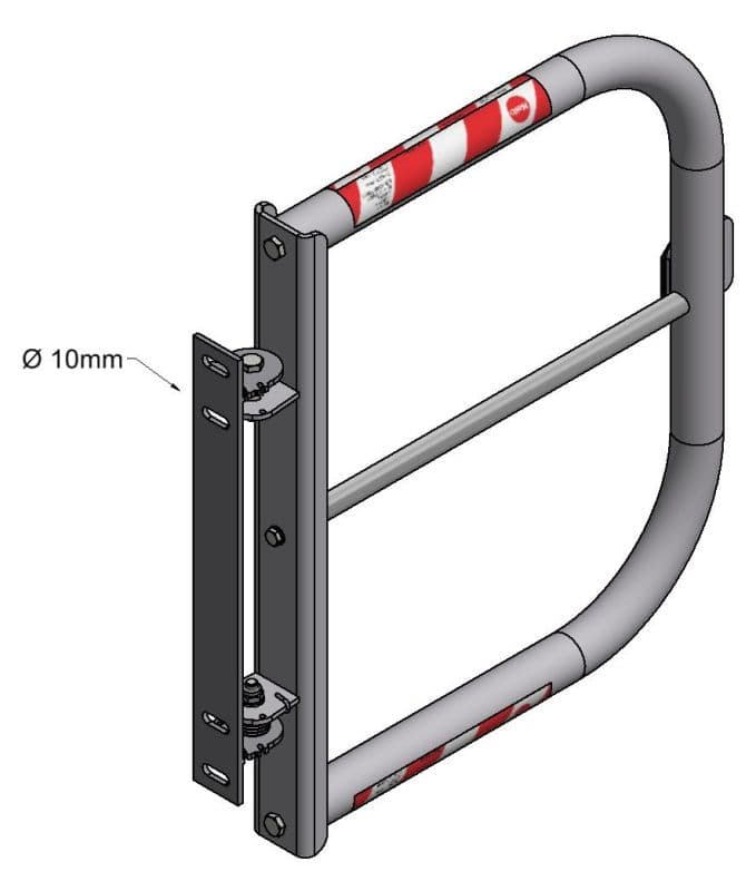 Калитка защитная с перекладиной Hailo (нержавеющая сталь 1.4301/AISI 304)