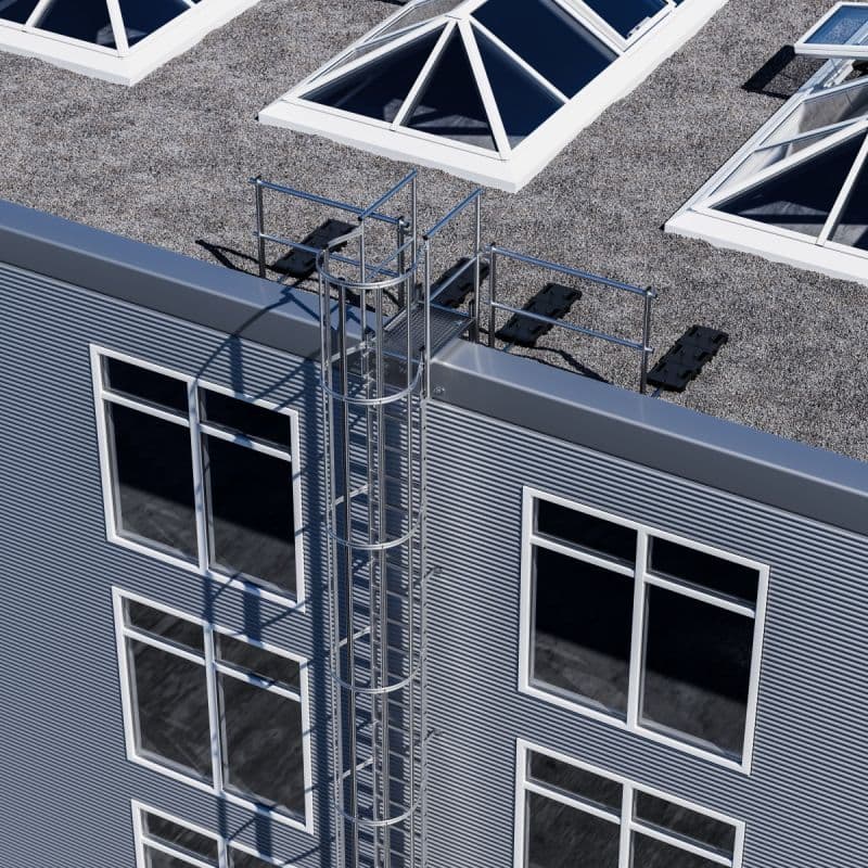Вход с лестницы на крышу с парапетом Hailo 1180 мм