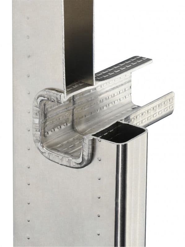 Стационарная лестница с защитой Hailo 9,24 м 33 ступени (алюминий+сталь)