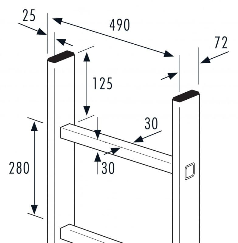 Стационарная лестница Hailo 2,52 м 9 ступеней (алюминий)