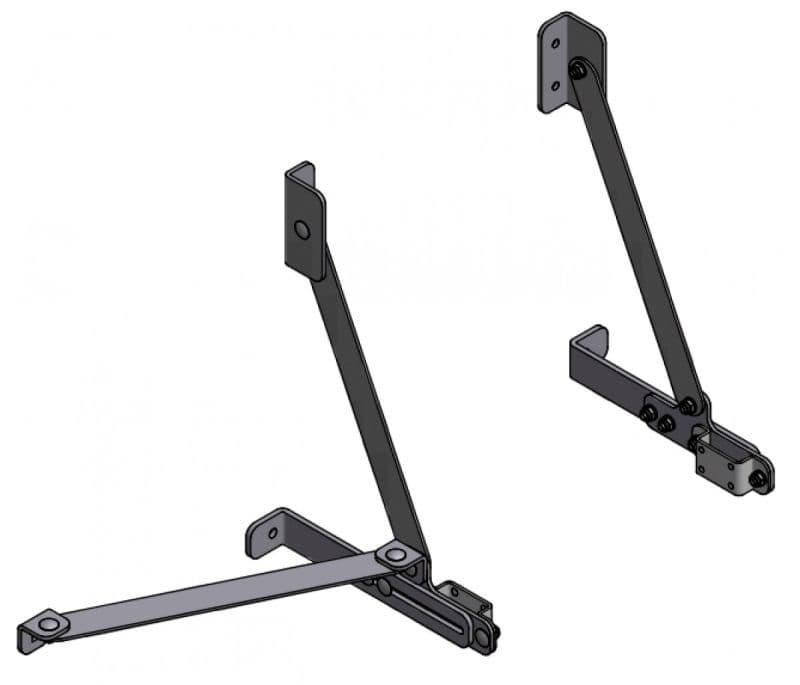 Настенный кронштейн крепления Hailo 300-430 мм с тягами, для стоек 40х20 мм (нержавеющая сталь 1.4301/AISI 304)