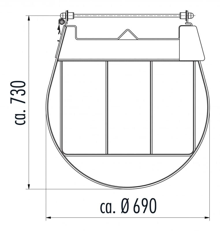 Поворотный люк (отверстие для цилиндрового замка слева) Hailo