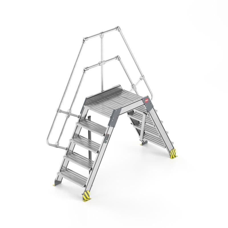 Стационарная лестница с платформой, с опорой на стену Hailo 45° 8 ступеней, шириной 1000 мм