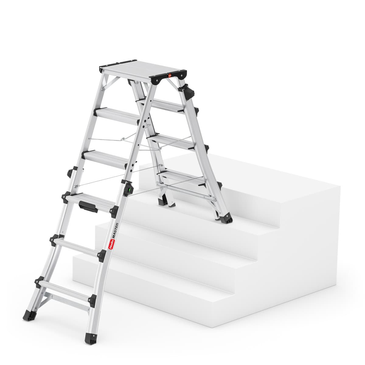 Стремянка телескопическая Hailo D100 TL TopLine ступени 2x4-2x6