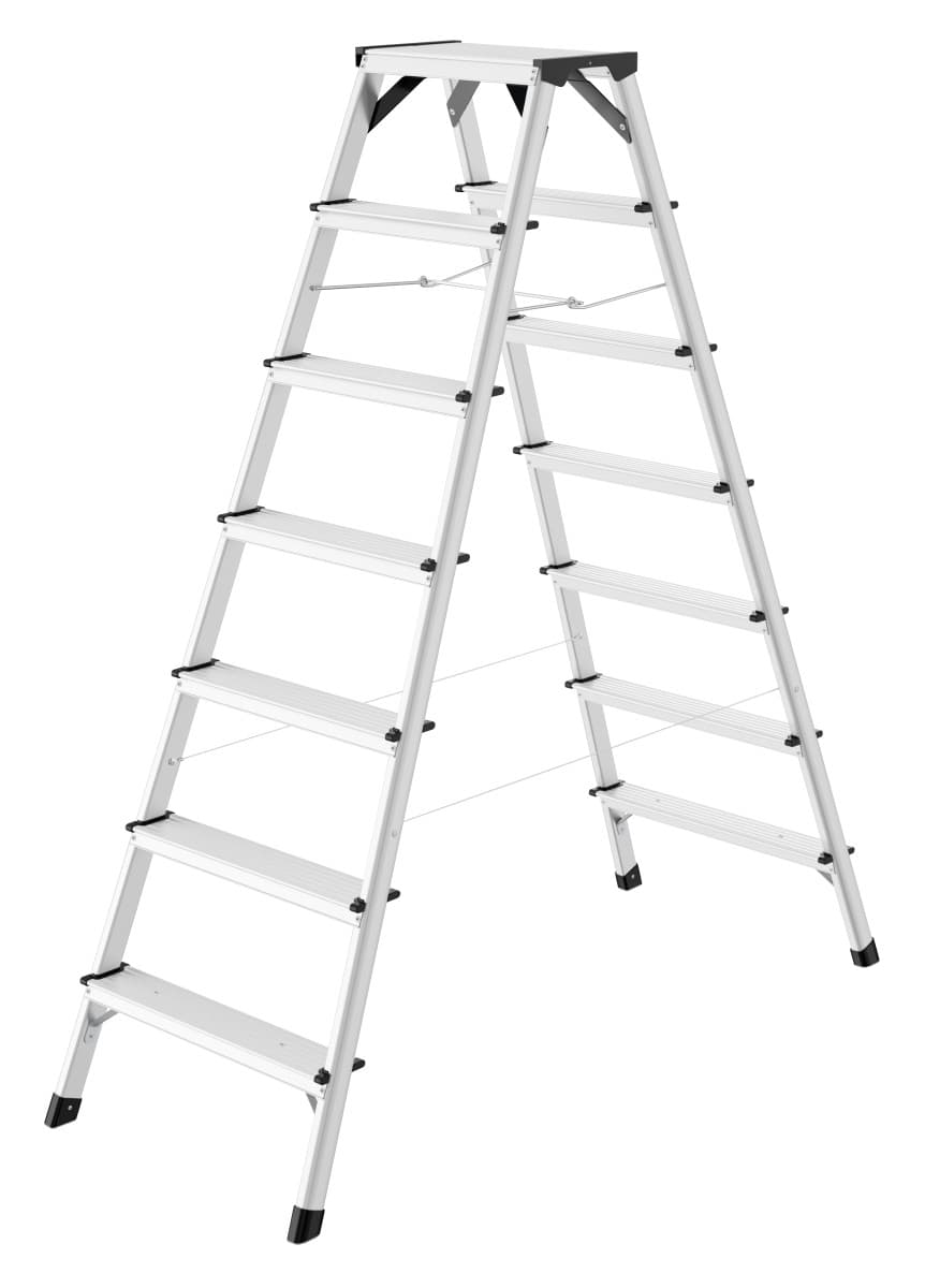 Стремянка алюминиевая 2-х сторонняя Hailo D60 StandardLine 2х7 ступеней