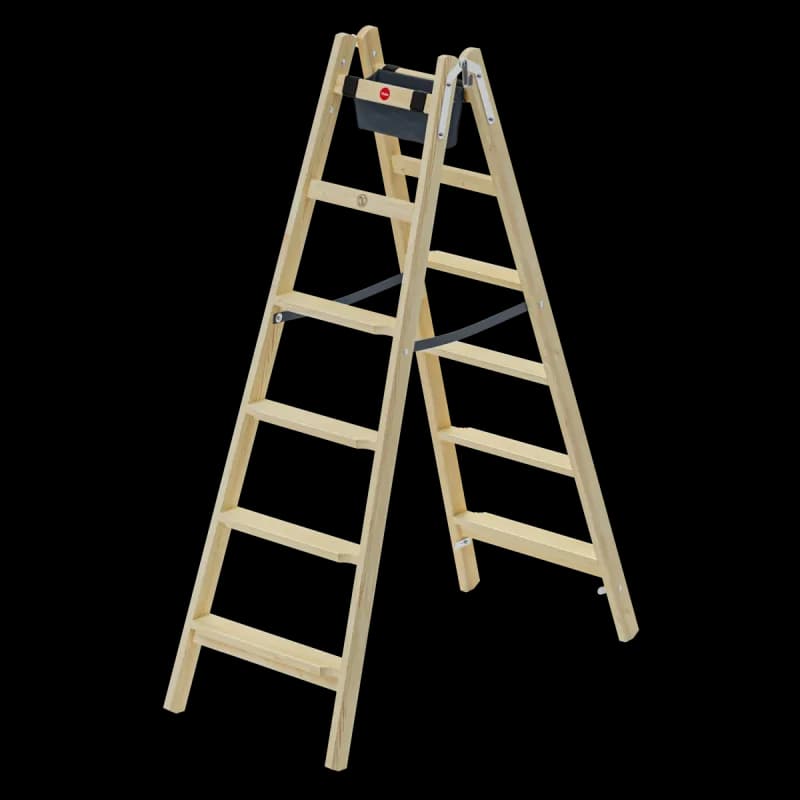 Стремянка деревянная Hailo Master H80 2х6 ступеней