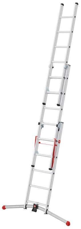 Трехсекционная лестница Hailo S100 ProfiLOT ступени 2х6+1х5