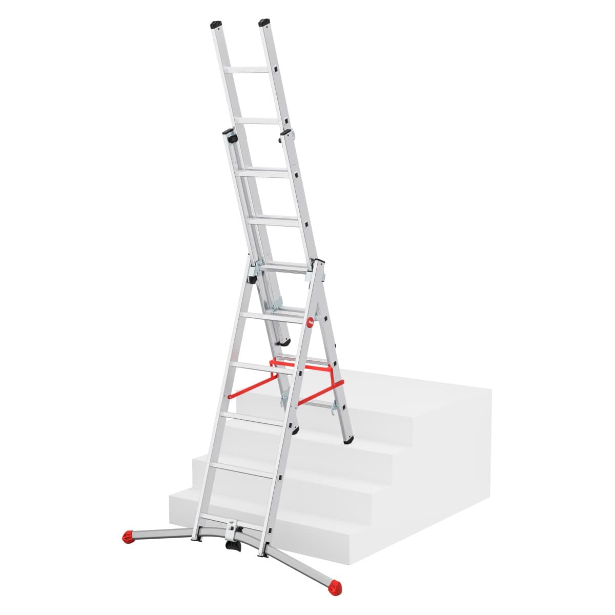 Трехсекционная лестница Hailo S100 ProfiLOT ступени 2х6+1х5