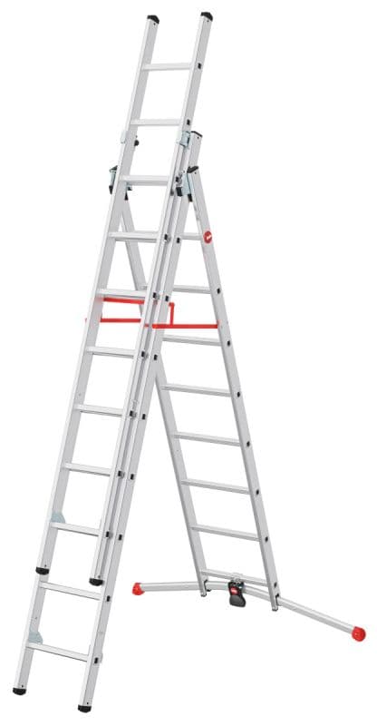Трехсекционная лестница Hailo S100 ProfiLOT 2х9+1х8