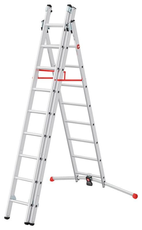 Трехсекционная лестница Hailo S100 ProfiLOT 2х9+1х8