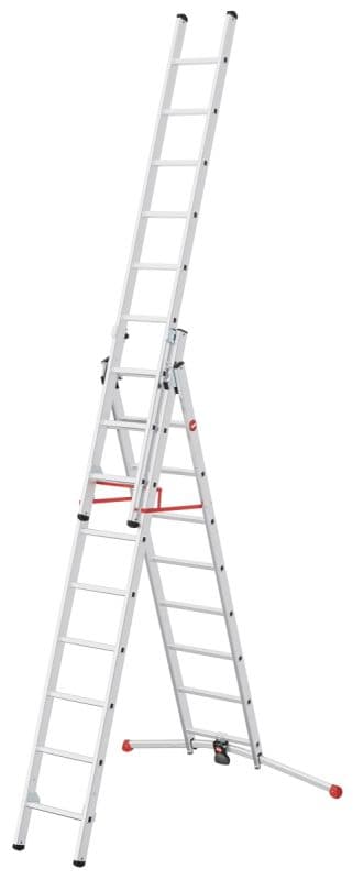 Трехсекционная лестница Hailo S100 ProfiLOT 2х9+1х8