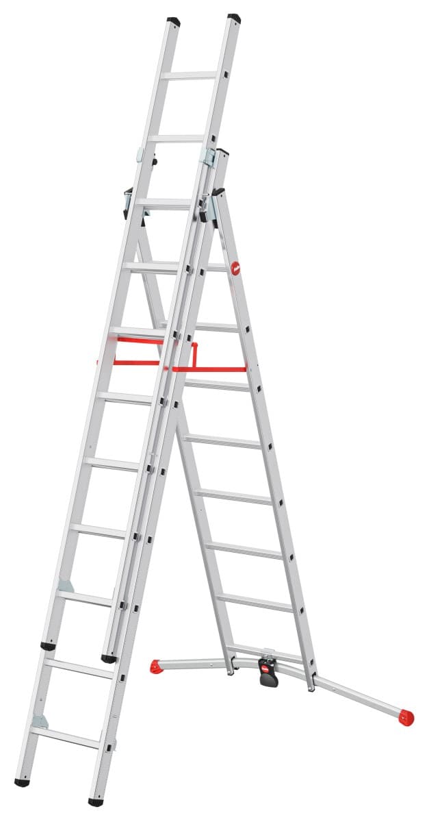 Трехсекционная лестница Hailo S100 ProfiLOT 2х9+1х8