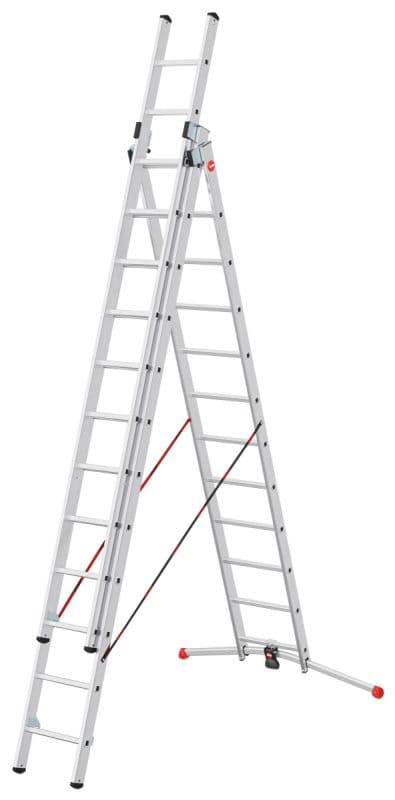 Трехсекционная лестница Hailo S100 ProfiLOT ступени 3х12