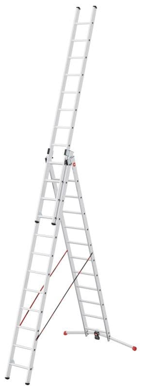 Трехсекционная лестница Hailo S100 ProfiLOT ступени 3х12