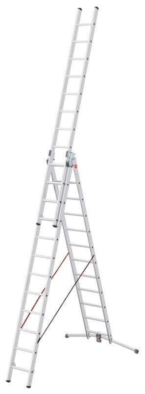 Трехсекционная лестница Hailo S98 ProfiLOT ступени 3х12