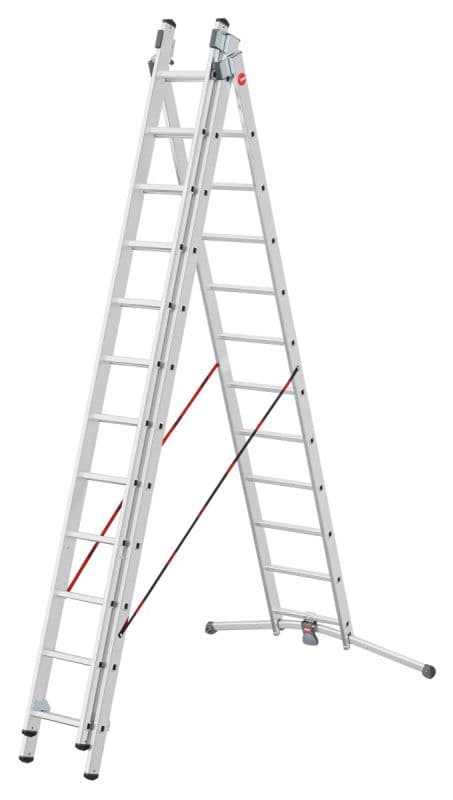 Трехсекционная лестница Hailo S98 ProfiLOT ступени 3х12