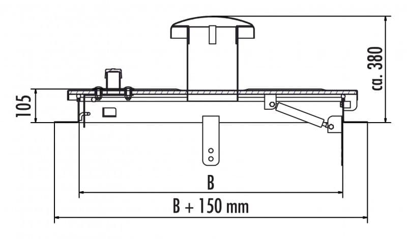 Крышка люка Hailo HS1 1200х1200 мм с вентиляцией (нерж. сталь 1.4301/AISI 304)
