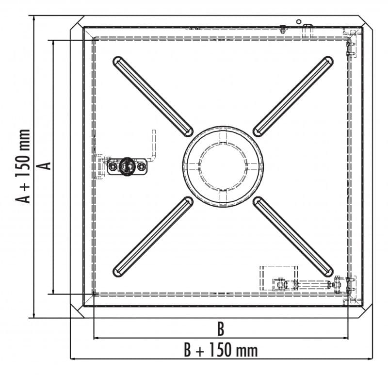 Крышка люка Hailo HS2 600х600 мм с вентиляцией и изолированный (нерж. сталь 1.4301/AISI 304)