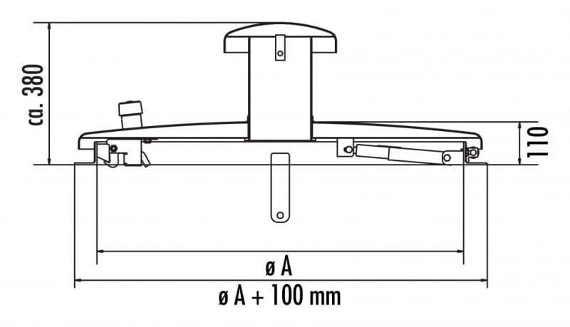 Крышка люка круглая Hailo HS3 1200 мм с вентиляцией (нерж. сталь 1.4301/AISI 304)