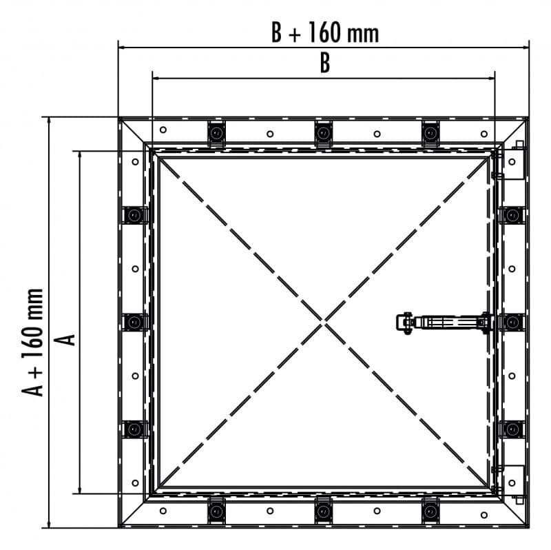 Крышка люка Hailo HS5 800х800 мм глухая (нерж. сталь 1.4301/AISI 304)