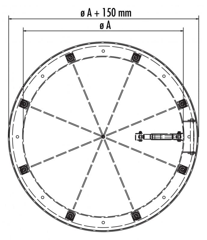 Крышка люка круглая Hailo HS5 1000 мм глухая (нерж. сталь 1.4301/AISI 304)