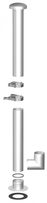 Стандартная труба с крышкой Hailo DN 100 1000 мм (нерж. сталь 1.4404/ASTM 316L)
