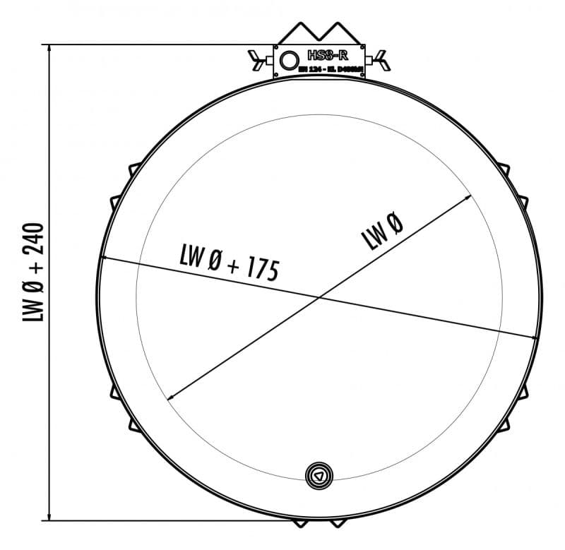 Взломостойкая крышка люка Hailo HS8-R 800 мм класс B RC3-​​DIN 1627 (нерж. сталь 1.4301/AISI 304)