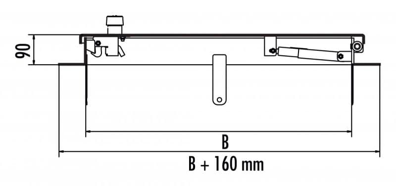 Крышка люка Hailo HS7 600х600 мм глухая, замок с аварийной разблокировкой (нерж. сталь 1.4301/AISI 304)