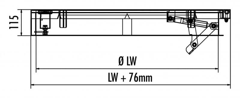 Круглая крышка люка Hailo HS12-R 1200 мм класс A (нерж. сталь 1.4301/AISI 304)