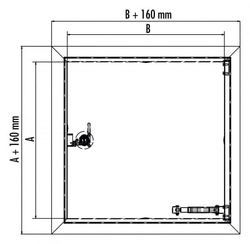 Крышка люка Hailo HS7 600х600 мм глухая, под навесной замок (нерж. сталь 1.4301/AISI 304)