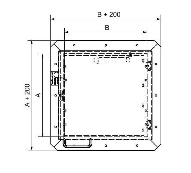 Крышка люка Hailo HS9 1000х1000 мм глухая (алюминий AlMg3)