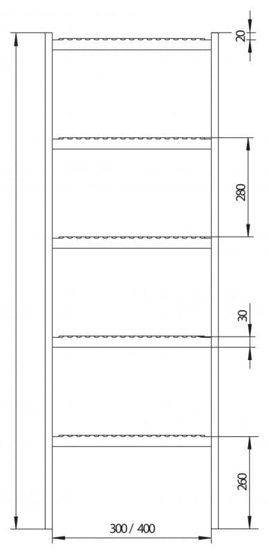 Шахтная лестница Hailo LW400 мм 2,24 м 8 ступеней (нерж. сталь 1.4301/AISI 304)