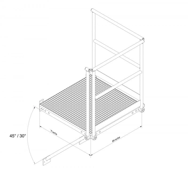 Базовая платформа Hailo 45° 800x1000 мм (оцинк. сталь 1.0037/ASTM A36)
