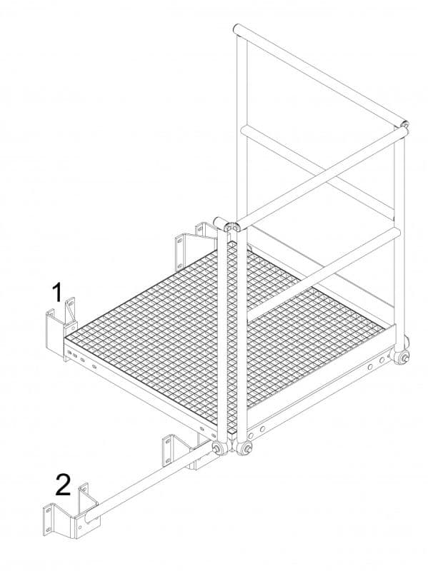 Платформа расширения Hailo 45° 1000x1000 мм (нерж. сталь 1.4301/AISI 304)
