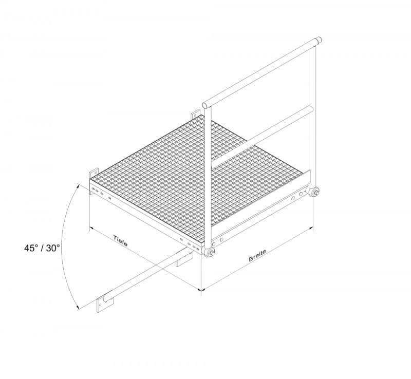 Платформа расширения Hailo 30° 600x800 мм (оцинк. сталь 1.0037 / ASTM A36)