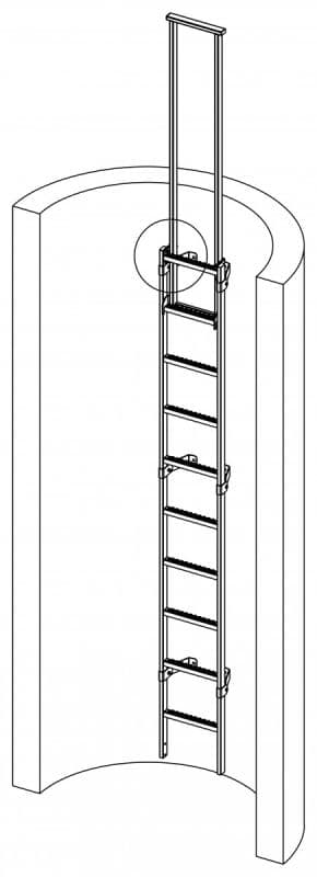 Вспомогательный двойной выдвижной поручень Hailo 300 мм (нерж. сталь 1.4301/AISI 304)