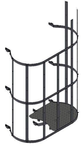 Комплект перехода между секциями лестниц Hailo со стойками 40х20 мм правый (нерж. сталь 1.4301/AISI 304)