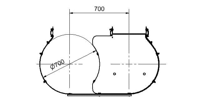 Комплект перехода между секциями лестниц Hailo со стойками 40х20 мм правый (нерж. сталь 1.4301/AISI 304)