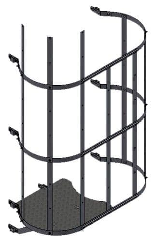 Комплект перехода между секциями лестниц Hailo со стойками 40х20 мм левый (нерж. сталь 1.4571/AISI 316ti)