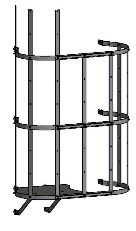 Комплект перехода между секциями лестниц Hailo со стойками 40х20 мм левый (нерж. сталь 1.4571/AISI 316ti)