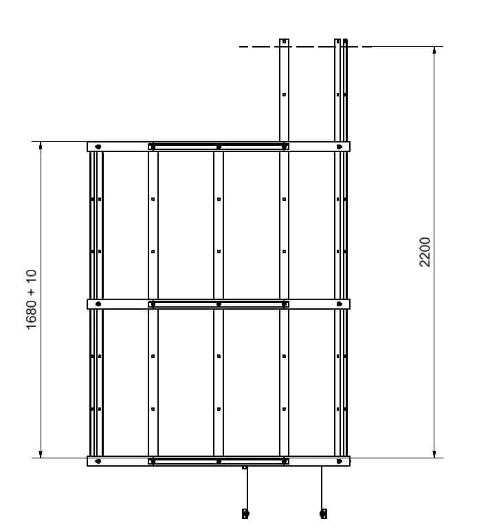 Комплект перехода между секциями лестниц Hailo со стойками 40х20 мм правый (нерж. сталь 1.4571/AISI 316ti)
