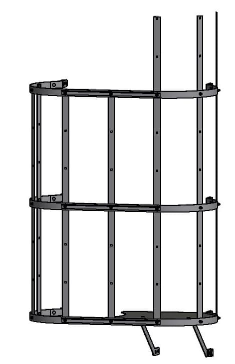 Комплект перехода между секциями лестниц Hailo со стойками 40х20 мм правый (нерж. сталь 1.4571/AISI 316ti)