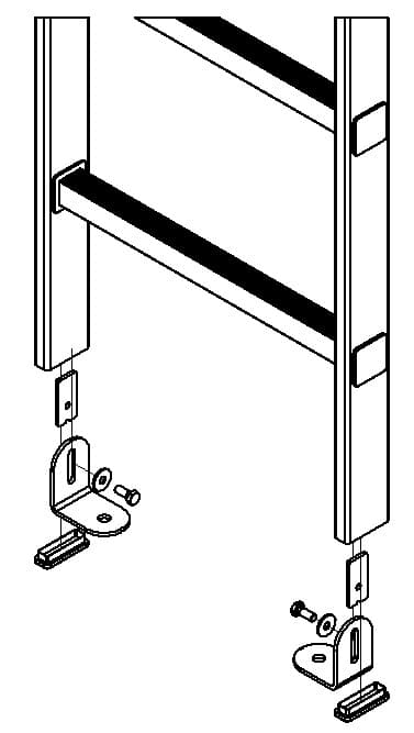 Универсальное напольное крепление Hailo для стоек шахтных лестниц (нерж. сталь 1.4571/AISI 316ti)