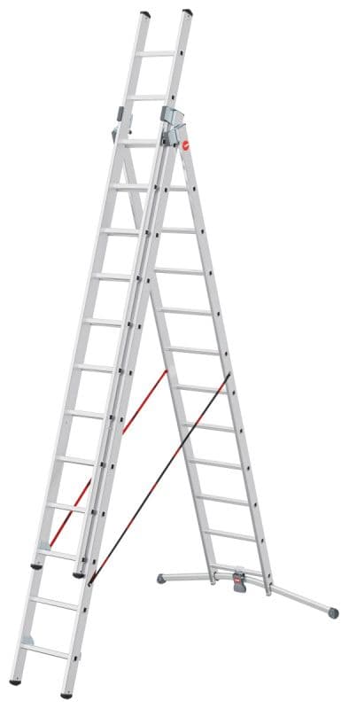 Трехсекционная лестница Hailo S98 ProfiLOT ступени 3х12